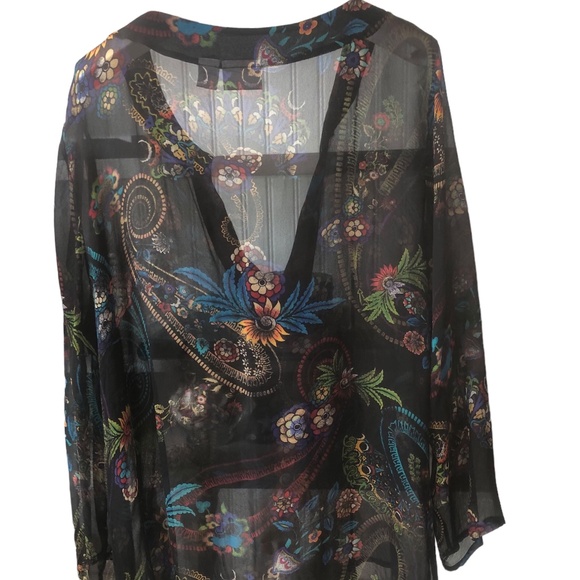 Chico’s Floral Silk Blouse - Picture 4 of 5